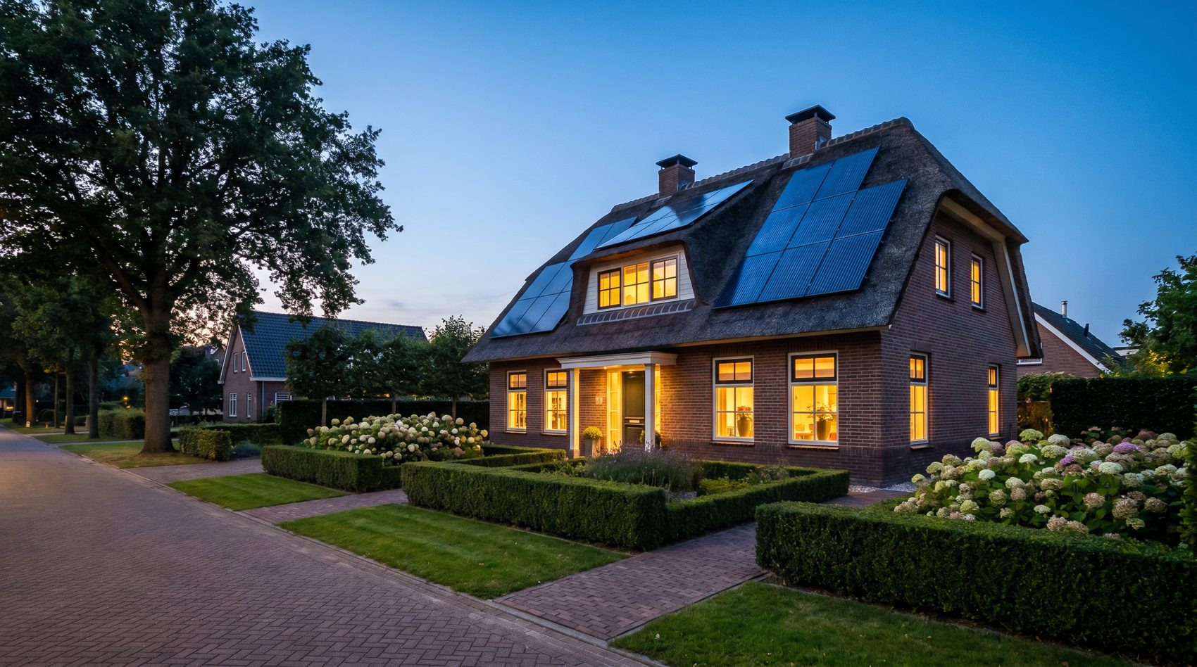 Huis in de schemering
